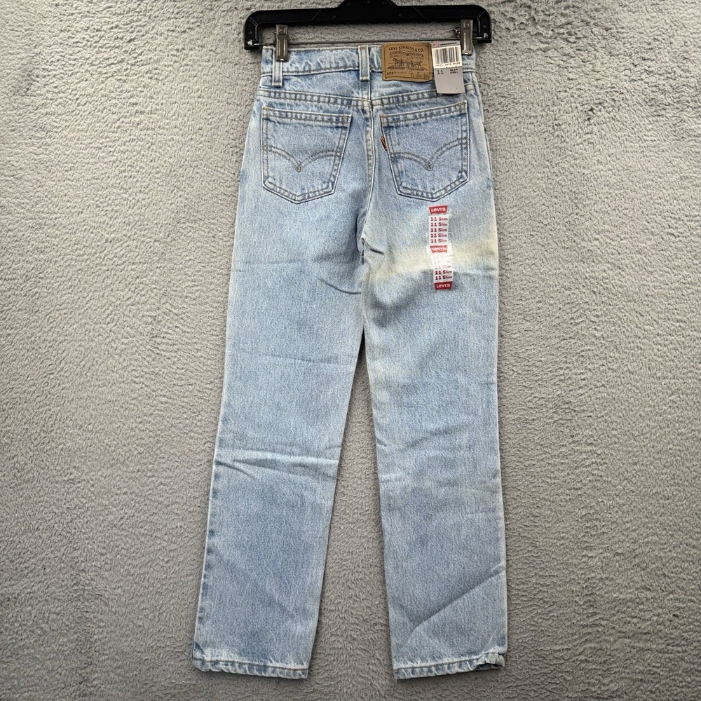 USA Levis Student 505 Orange Tab Faded Jeans 11 Boys 23.5x25.5 Western School